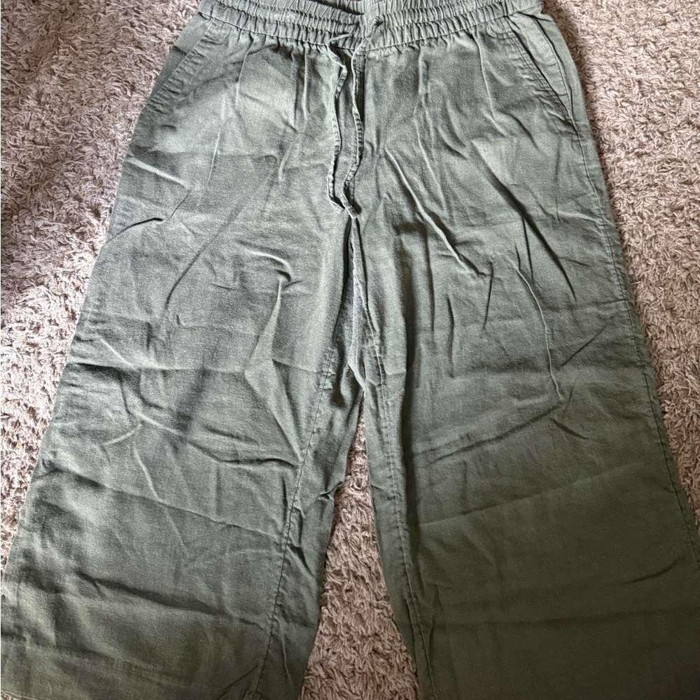 Banana Republic Green Linen Pants